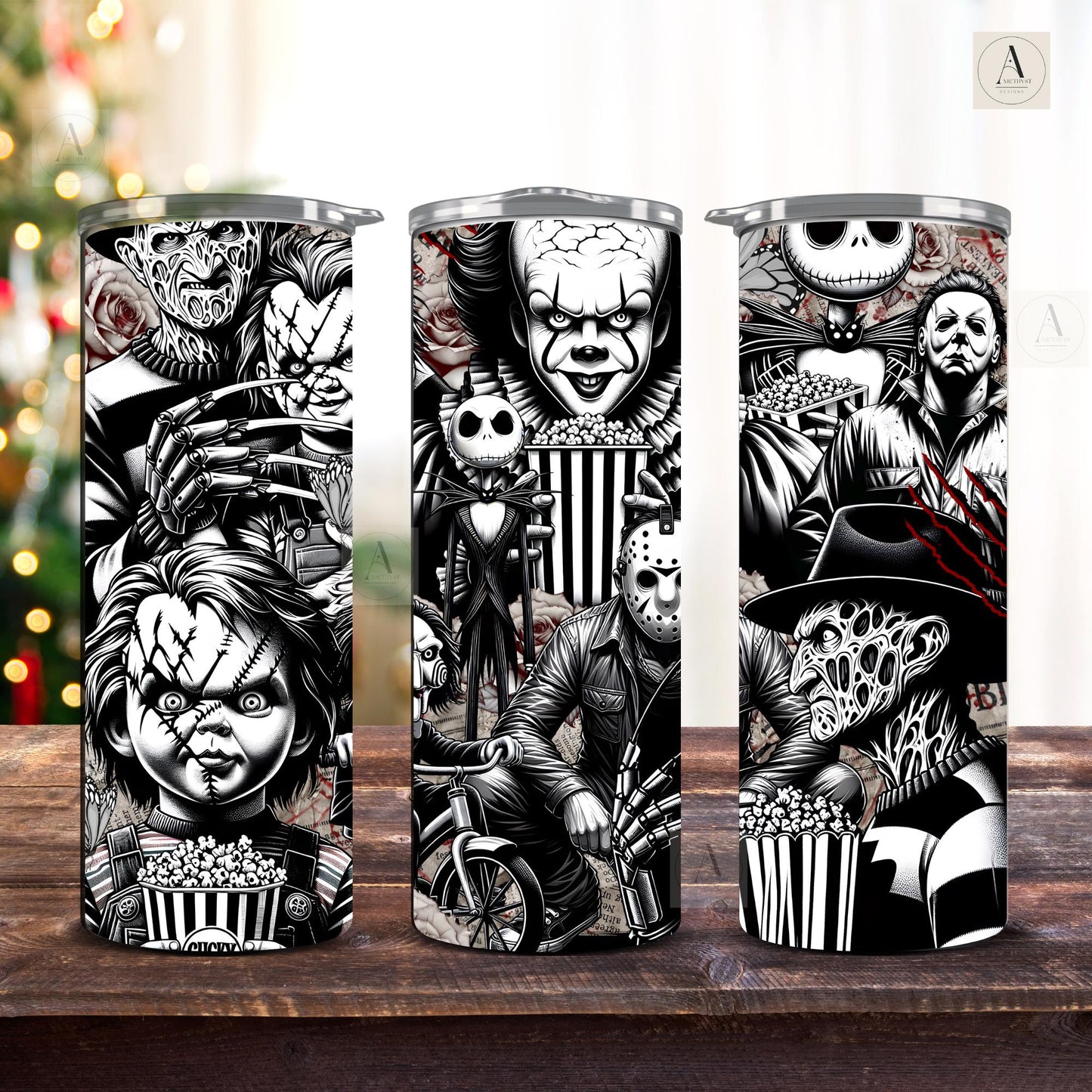 Horror Halloween Insulated 20oz Tumbler | Reusable Tumbler | IT | Nightmare Before Christmas | Freddie Kruger | Michael Myers |