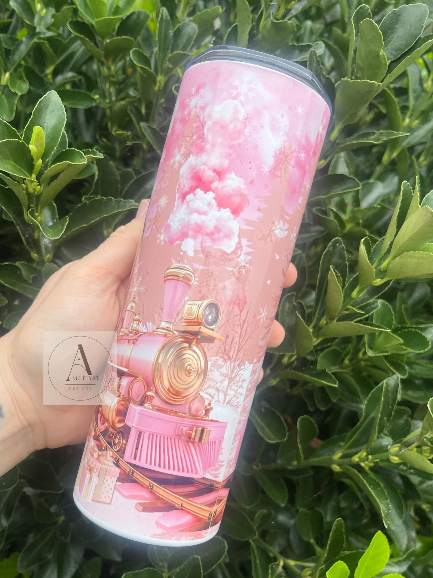 Pink Express Train Tumbler