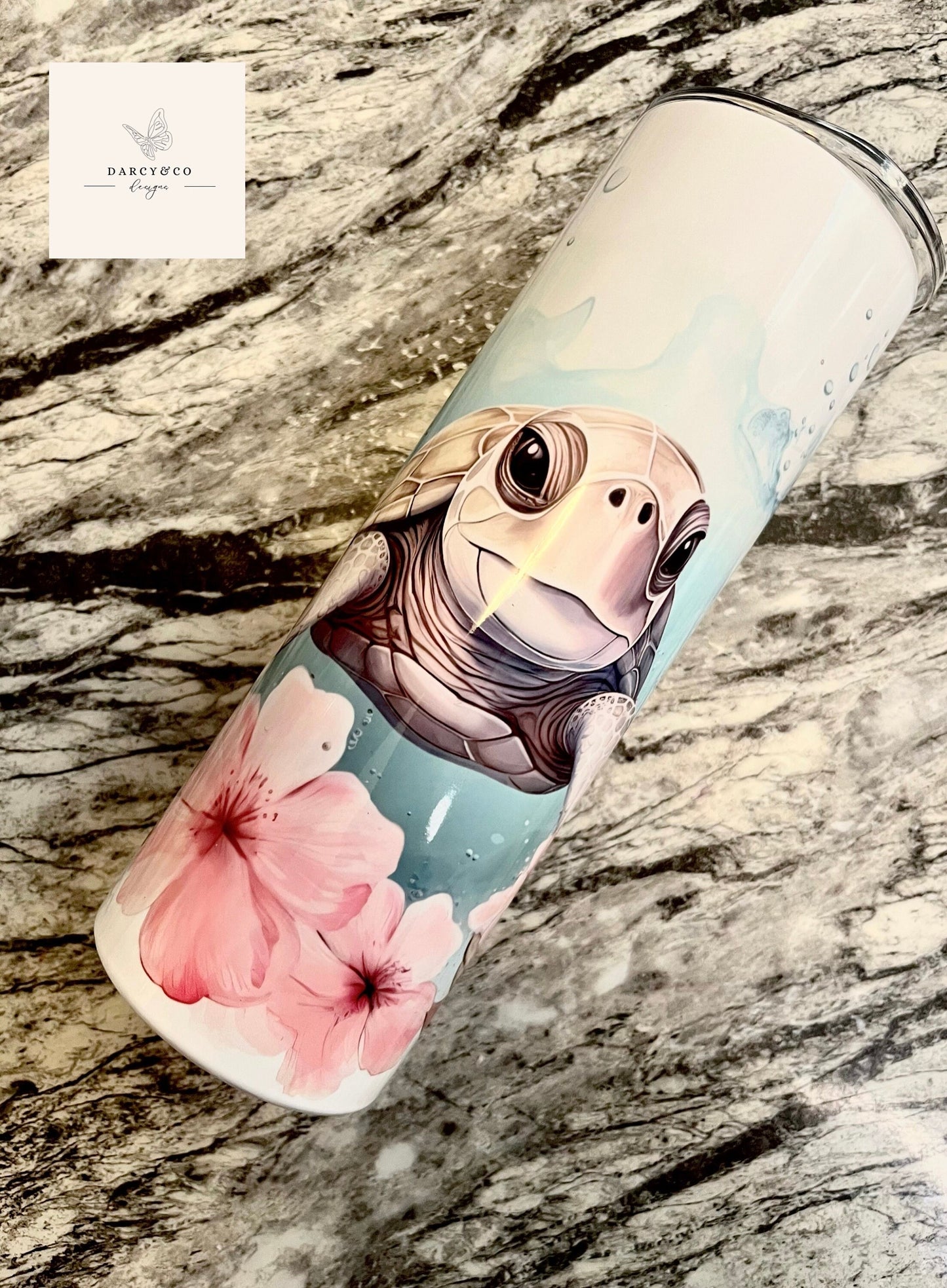 Sea Turtle Themed Insulated 20oz Tumbler | Reusable Tumbler | Save The Turtles | Eco Friendly | Environmentally Friendly
